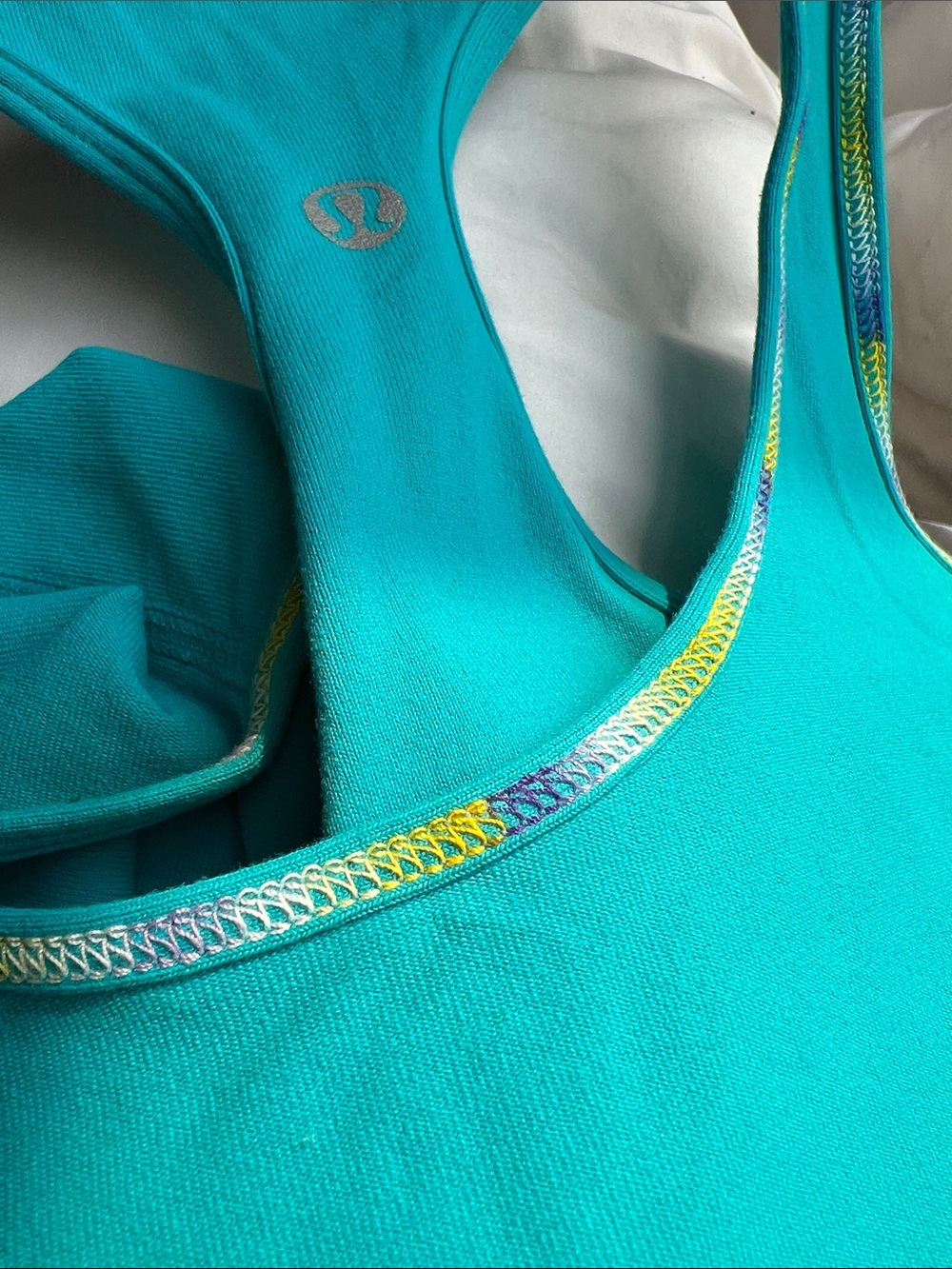 lululemon athletica Bright Turquoise reversible Racerback Tank w/ Contrast Trim